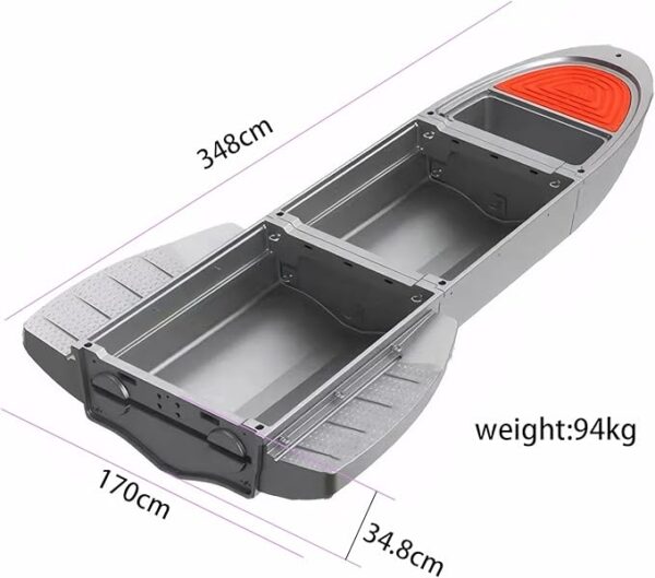 Fishing Boat, Pontoon Boat with 3 Foldable Modular Boats and 2 Pontoons, 1300lb Capacity Row Boat 4-6 Adults Fishing Boats with Fish Tank for Hunting, Fishing, Rescuing and Touring - Image 3