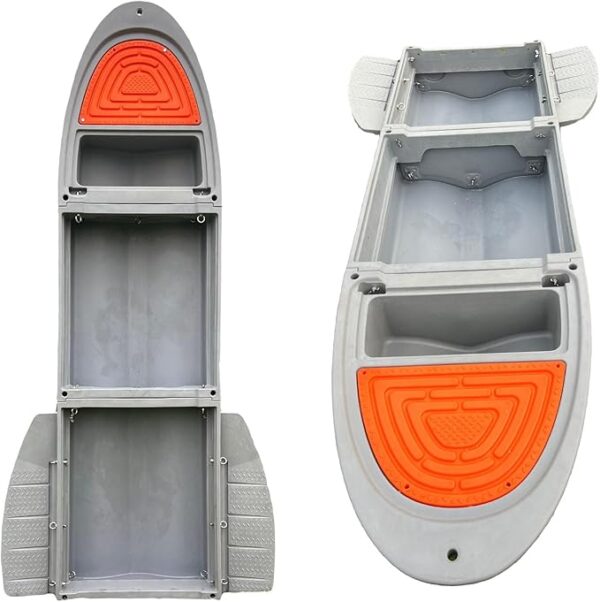 Fishing Boat, Pontoon Boat with 3 Foldable Modular Boats and 2 Pontoons, 1300lb Capacity Row Boat 4-6 Adults Fishing Boats with Fish Tank for Hunting, Fishing, Rescuing and Touring - Image 2