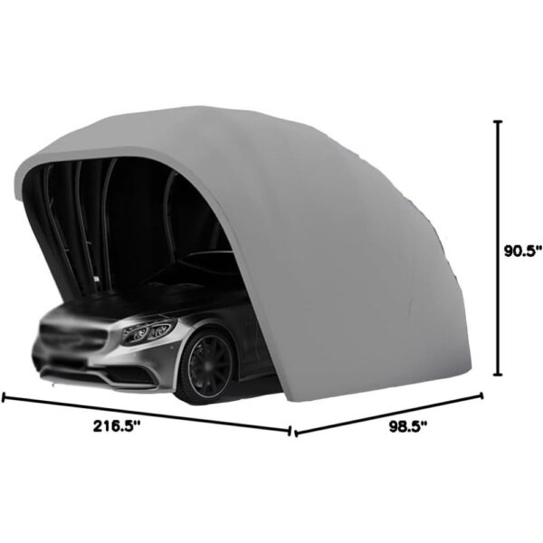 Stainless Steel Grey Carport, Foldable Retractable Car Awning, Semi-Automatic Durable Shelter, Mobile Folding Garage - Image 2