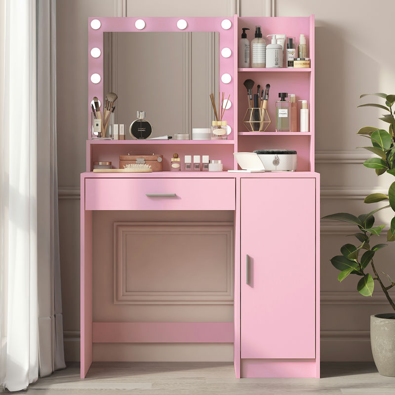 Vanity Desk with Mirror & Light, Bedroom Dressing Table - Image 3