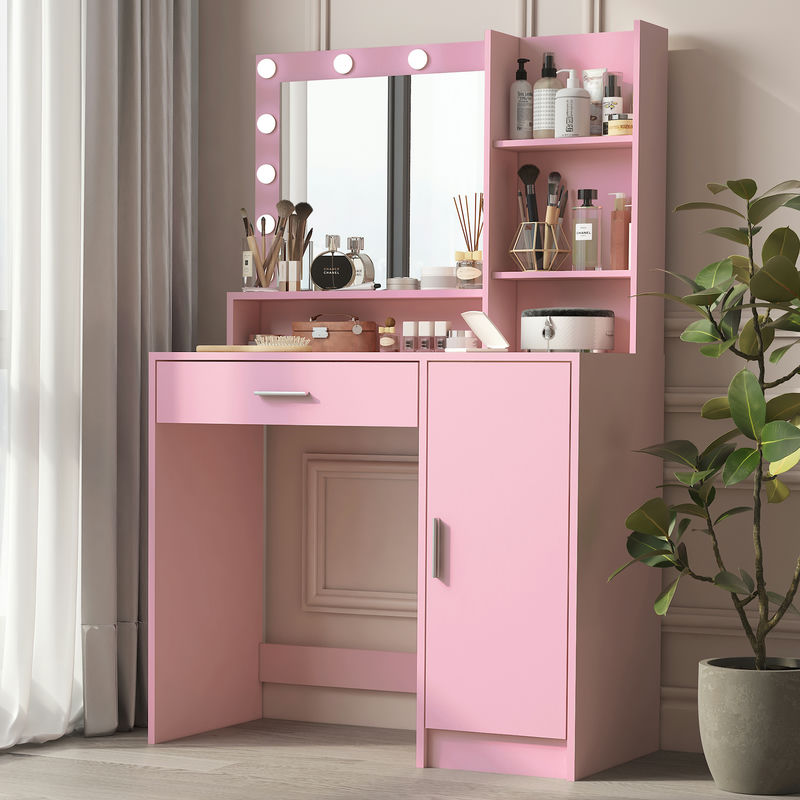 Vanity Desk with Mirror & Light, Bedroom Dressing Table - Image 6